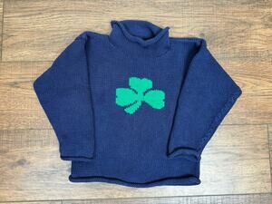 The Red Wagon Boston Size 7 Kids Sweater Roll Neck Irish Clover 100% Cotton